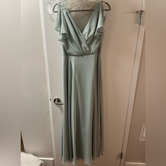 David’s Bridal Green Bridesmaid Dress - Picture 1 of 4